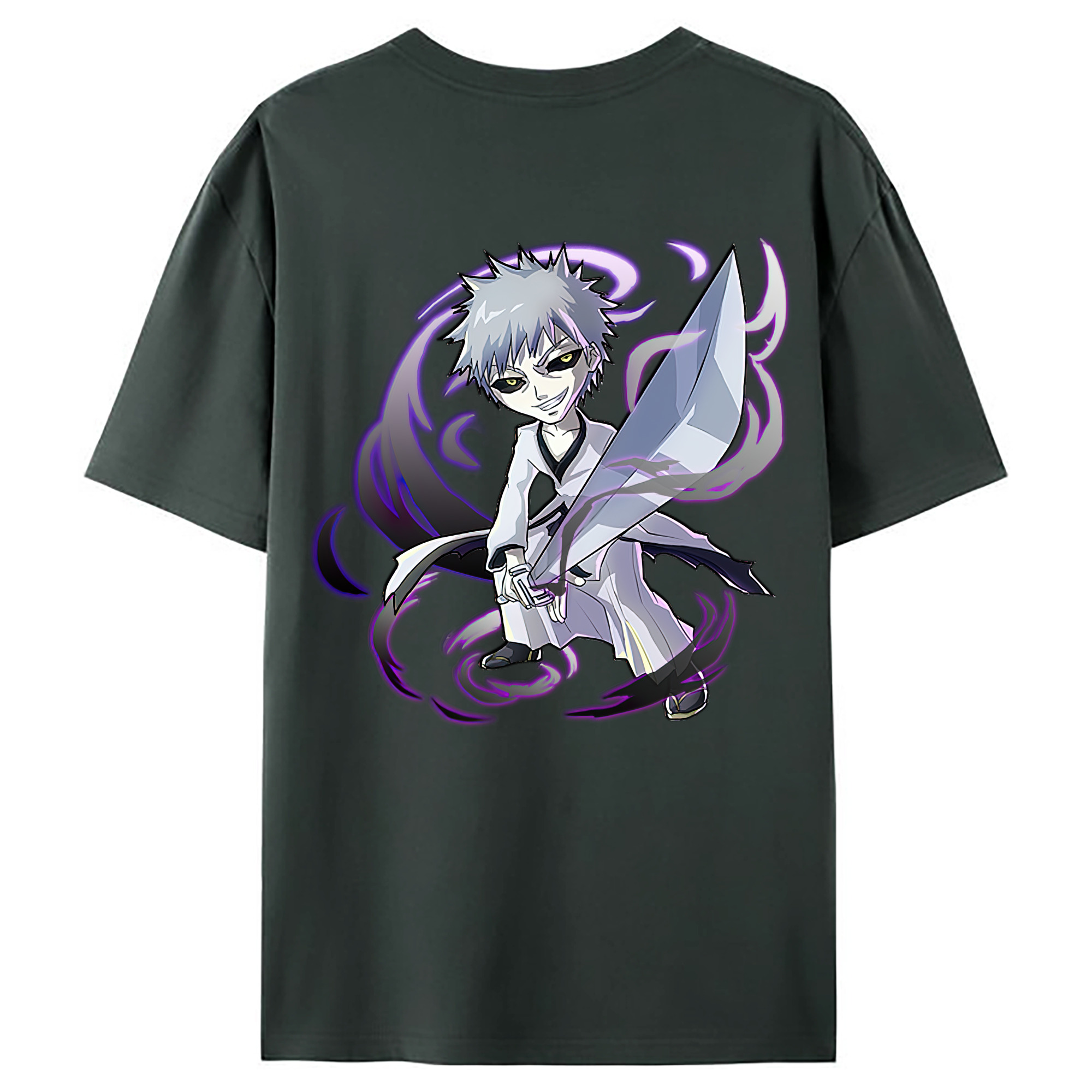 （画像用） ブリーチ 黒崎一護（くろさき いちご）BLEACH Kurosaki Ichigo 綿100％ メンズ半袖Tシャツ（バックプリント） 通気性
